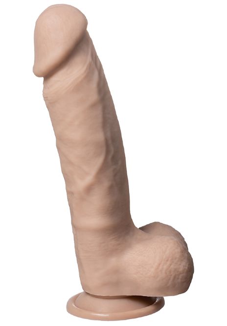 Huvudbild Real Skin Dual Density Dildo med pung 23 cm