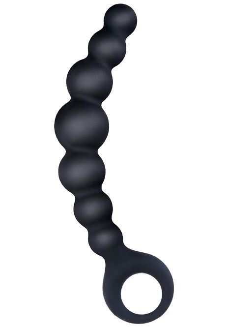 Huvudbild Ribbed Silicone Curved Anal Beads 18 cm