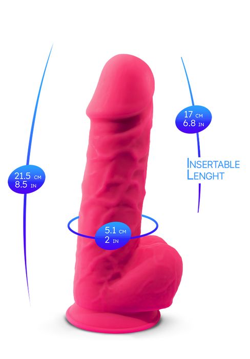 Dual Density Rosa Dildo med pung 22 cm
