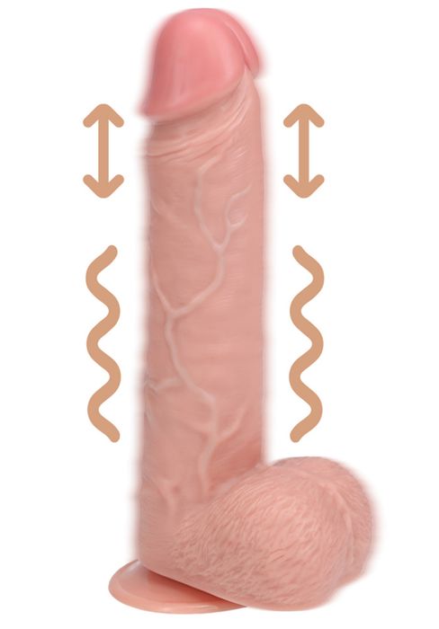 Realrock Vibrating and Thrusting Straight Cock with Balls 20,3 cm