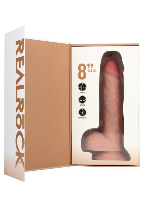 Realrock Vibrating and Rotating Straight Cock with Balls 20,8 cm